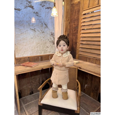 SG0469 SET ÁO LEN MIX CHÂN VÁY NƠ CHO BG