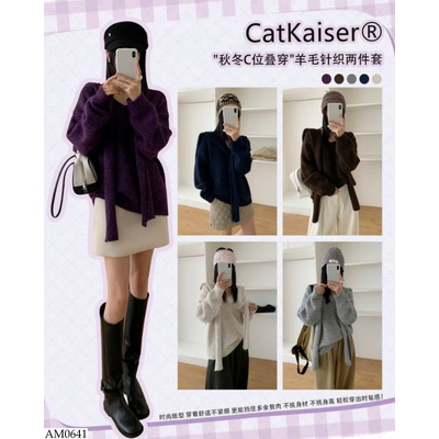 AM0641 ÁO LEN KÈM CHOÀNG VAI CATKAISER