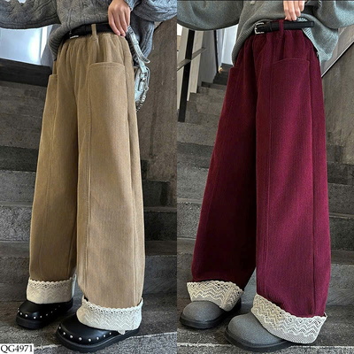 QG4971 QUẦN NHUNG SUÔNG GẤU REN BG