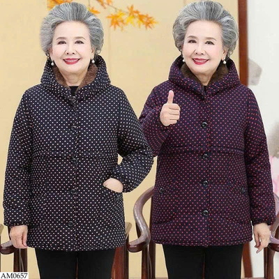AM0657 ÁO KHOÁC PHAO CHẤM BI TRUNG NIÊN 