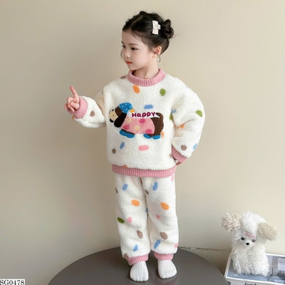 SG0478 SET NỈ LÔNG CÚN CHẤM BI BG