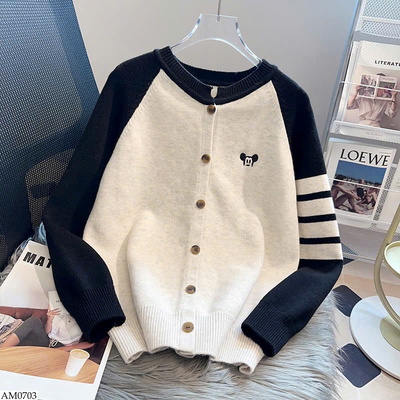 AM0703 ÁO CARDIGAN PHỐI MÀU CHO NỮ
