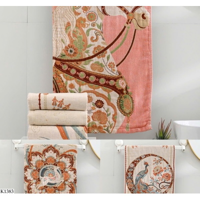 K1383 KHĂN TẮM HOA VĂN CỔ ĐIỂN