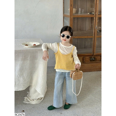 SG0476 SET ÁO MIX QUẦN JEAN SUÔNG BG