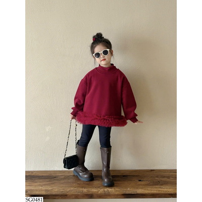 SG0481 SET ÁO NỈ PHỐI REN MIX QUẦN LEGGING