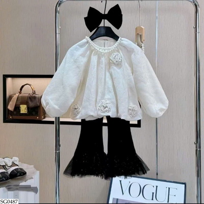 SG0487 SET ÁO HOA MIX QUẦN ỐNG LOE BG