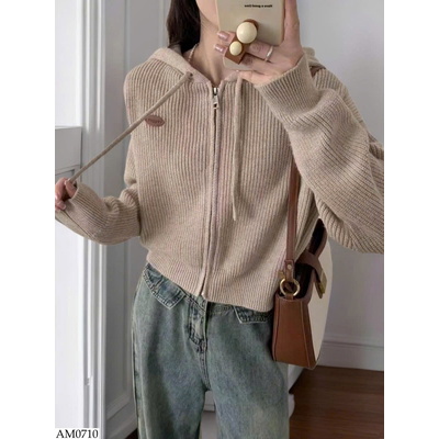 AM0710 ÁO CARDIGAN DÁNG NGẮN KÉO KHÓA