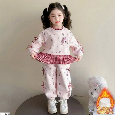 SG0506 SET NỈ LÓT LÔNG PHỐI HỌA TIẾT KẺ CARO BG