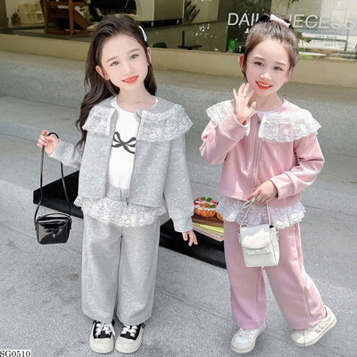 SG0510 BỘ NỈ PHỐI REN BG