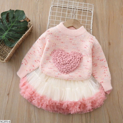 SG0514 SET ÁO LEN TIM PHỐI CHÂN VÁY TUTU