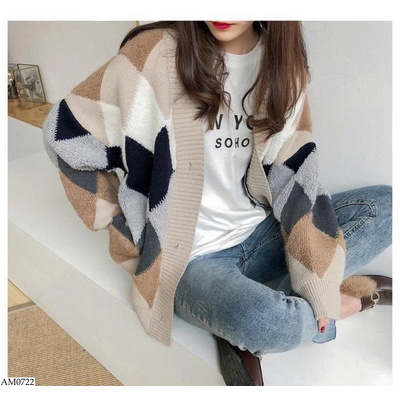 AM0722 ÁO CARDIGAN LEN HOẠ TIẾT