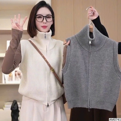 AM0741 ÁO GILE LEN CỔ CAO KHOÁ KÉO