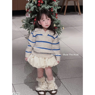 A3783 ÁO POLO LEN KẺ CHO BÉ