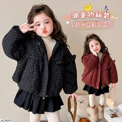 AG9059 ÁO KHOÁC PHAO MŨ THỎ BG