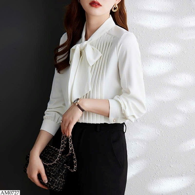 AM0727 ÁO SƠ MI NỮ CỔ NƠ CÔNG SỞ