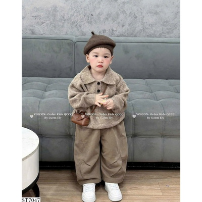 ST7046 SET ÁO LEN PHỐI QUẦN ỐNG RỘNG BT