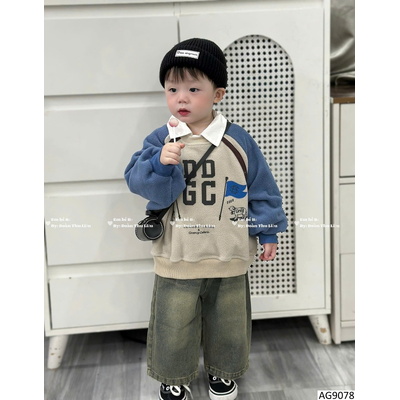 AG9078 ÁO NỈ PHỐI MÀU CHO BG