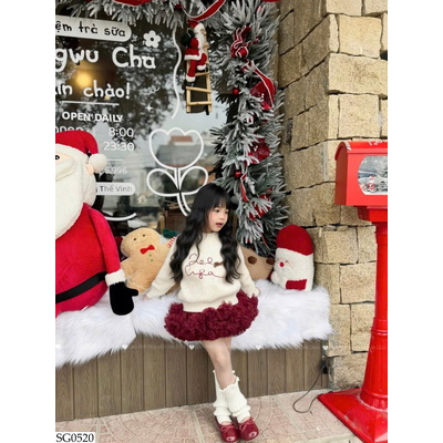 SG0520 SET ÁO LEN MIX CV TUTU PHỐI GIÀY NƠ