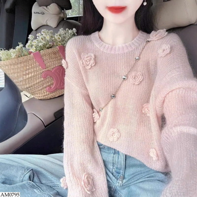 AM0795 ÁO LEN HOA CHO NỮ