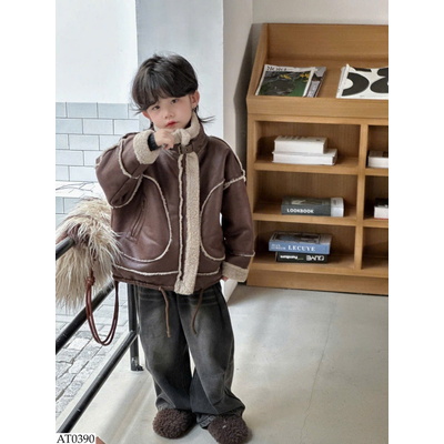 AT0390 ÁO KHOÁC DA LÓT LÔNG BT