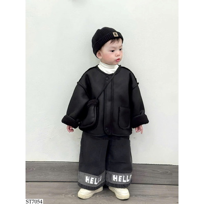 ST7054 SET KHOÁC LÓT LÔNG MIX QUẦN JEAN BT