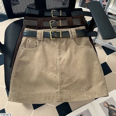 VM3474 CHÂN VÁY NHUNG DÁNG CHỮ A