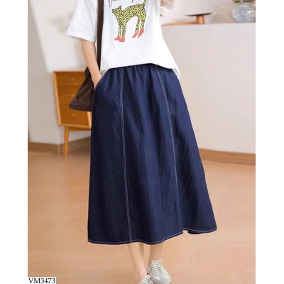 VM3473 CHÂN VÁY JEAN DÁNG DÀI BASIC