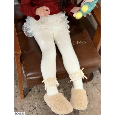 SG0559 SET QUẦN TẤT LÔNG MIX VÁY REN BG