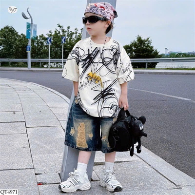 QT4971 QUẦN SHORT JEAN RÁCH CHO BÉ