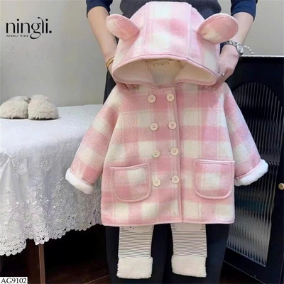 AG9102 ÁO KHOÁC KẺ TAI GẤU NINGLI