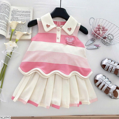 SG0593 SET ÁO VÁY CHO BÉ GÁI 