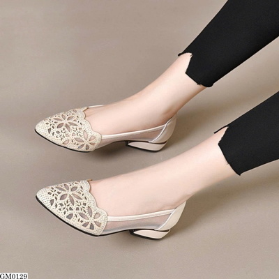 GM0129 GIÀY BÚP BÊ REN NỮ MŨI NHỌN CÔNG SỞ