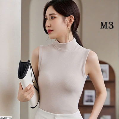 AM0873 ÁO SÁT NÁCH CỔ CAO ÔM DÁNG
