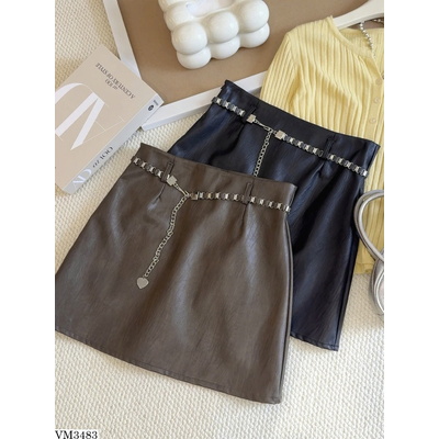 VM3483 CHÂN VÁY DA NGẮN DÂY XÍCH ANNA