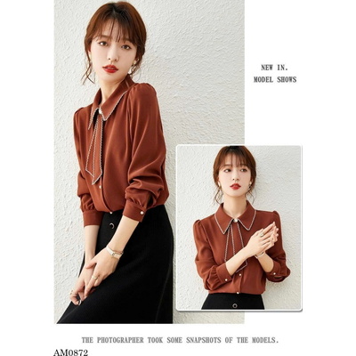 AM0872 ÁO SƠ MI CỔ NƠ VIỀN SANG TRỌNG