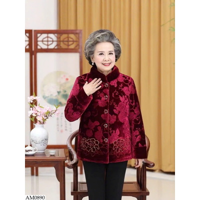 AM0890 ÁO KHOÁC NHUNG LÓT LÔNG CHO BÀ CHO MẸ
