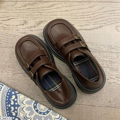 GM0133 GIÀY LOAFER DA PHỐI 2 KHUY CÀI