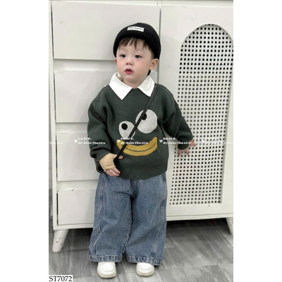 ST7072 SET ÁO LEN MIX QUẦN JEAN SUÔNG