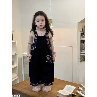 SG0620 SET ÁO LEN MIX QUẦN YẾM HOA BG