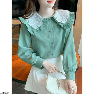AM0893 ÁO SƠ MI CỔ BÈO NỮ