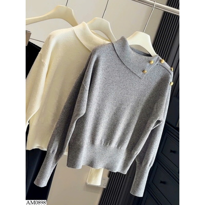 AM0898 ÁO LEN PHỐI CÚC CHO NỮ 