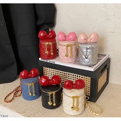 T3610 TÚI HỘP TRÒN NƠ CHO BÉ GÁI