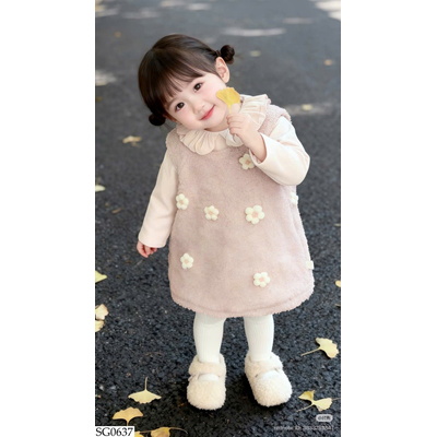 SG0637 SET ÁO CỔ BÈO MIX VÁY HOA BG