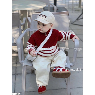 ST7086 SET ÁO LEN KẺ MIX QUẦN SUÔNG BT