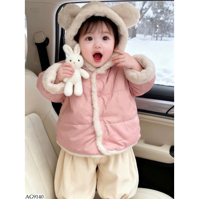 AG9140 ÁO KHOÁC TAI GẤU LÓT LÔNG