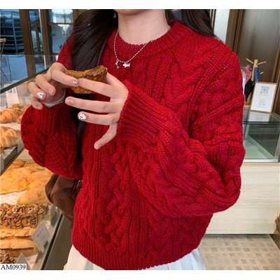 AM0939 ÁO LEN VẶN THỪNG CỔ TRÒN
