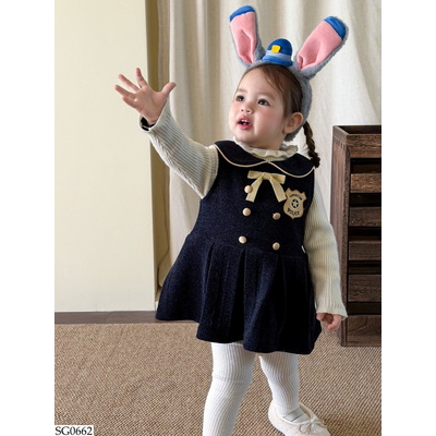 SG0662 SET ÁO LEN MIX VÁY VEST CẢNH SÁT