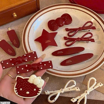 KT1805 SET 30 KẸP TÓC TONE ĐỎ