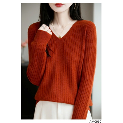 AM0960 ÁO LEN CỔ TIM CHO NỮ