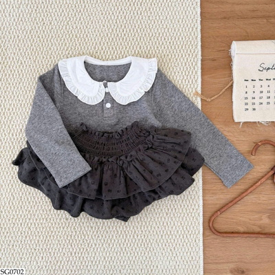 SG0702 SET ÁO LEN CỔ BÈO MIX CV TẦNG SZ NHÍ